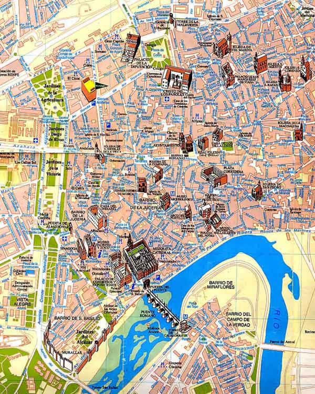 карта Севильи пешеходная экскурсия