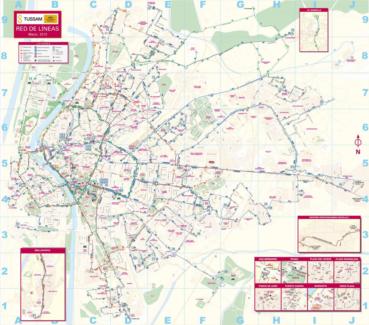 Севилья общественного транспорта карте