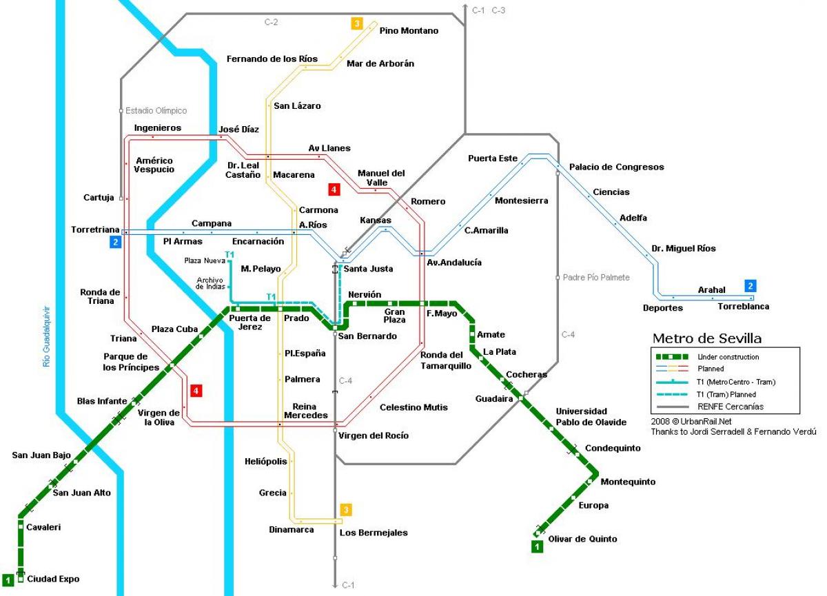 карта железнодорожного вокзала Севилья 