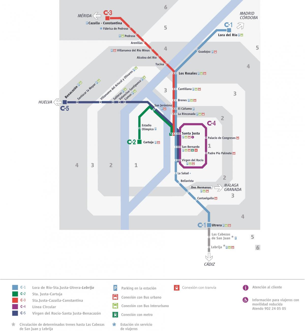 карта Севильи поезд 