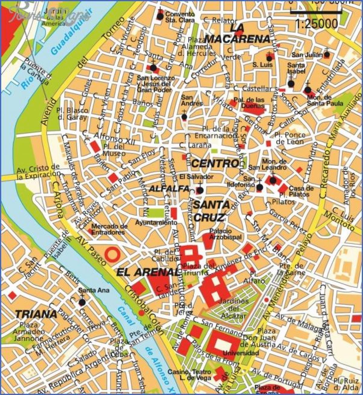 Севилья Испания карта достопримечательности