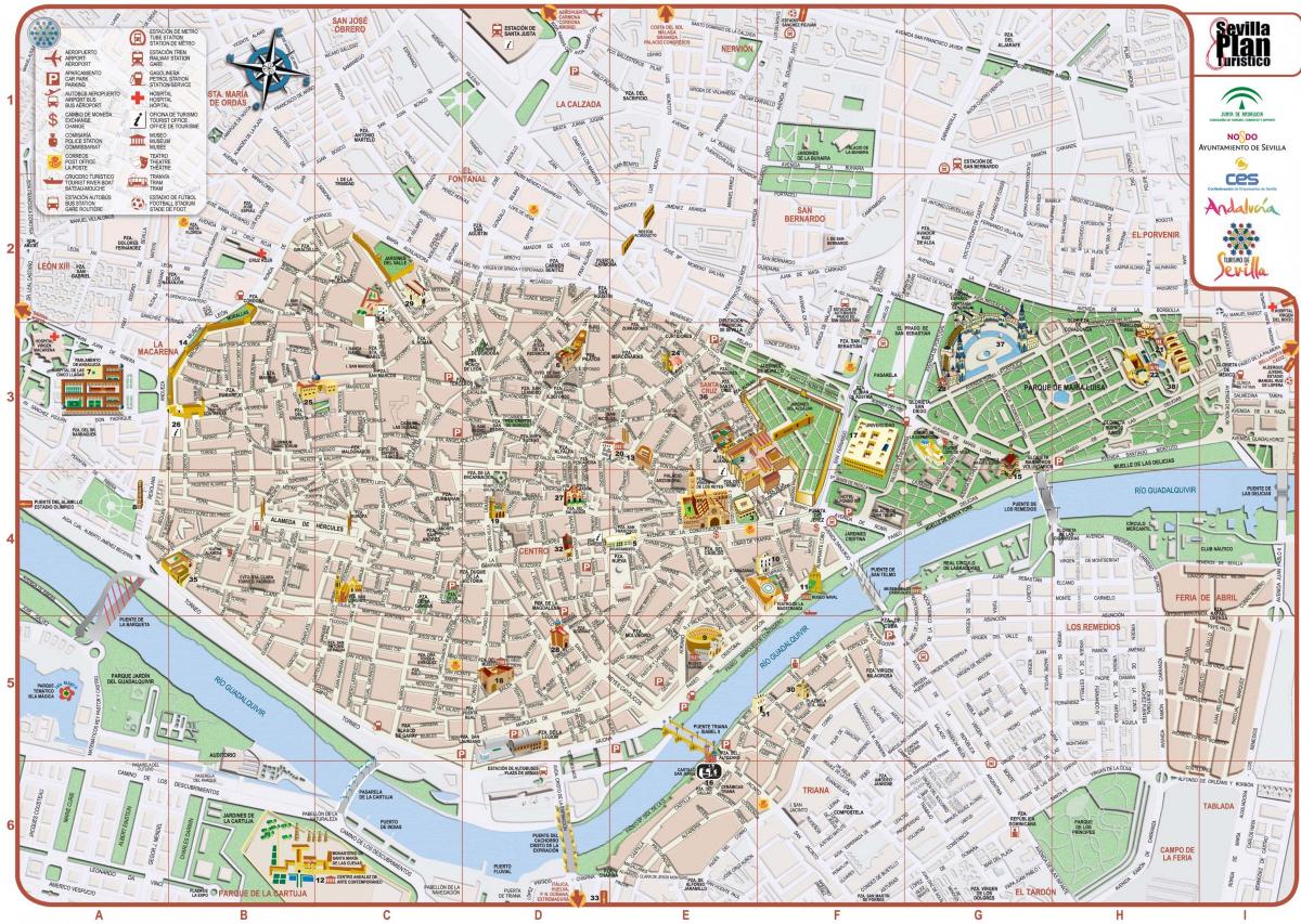 карта центра города Севильи 