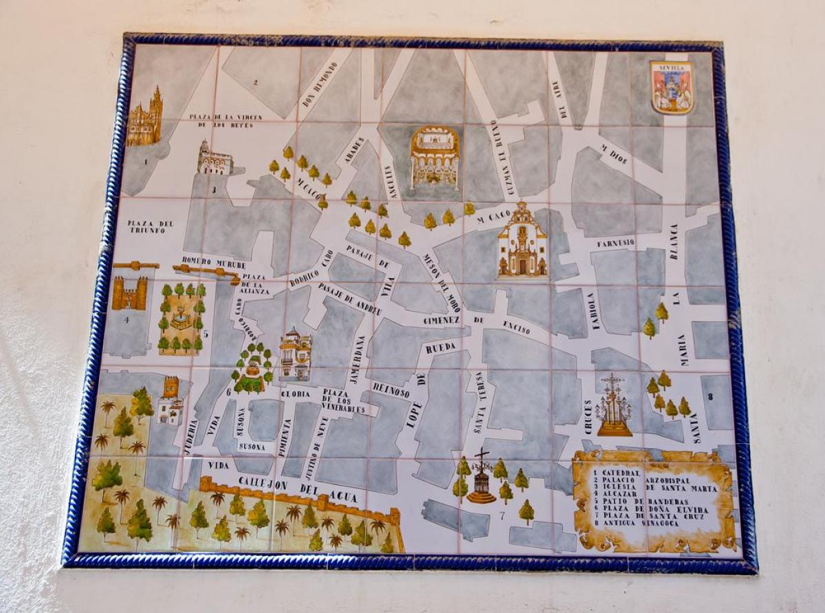 карта еврейском квартале Севильи