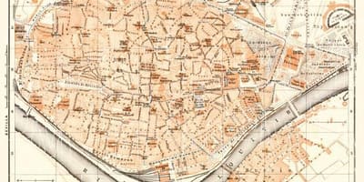 Карта старого города Севильи в Испании