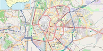 Карта Севильи Испания кварталы