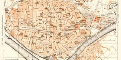 Карта старого города Севильи в Испании
