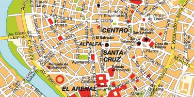 Карта Севилья Испания центр города 