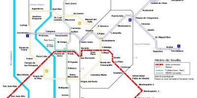 Карта метрополитена Севильи 